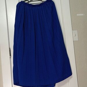 Royal Blue Polka Dot A line Skirt